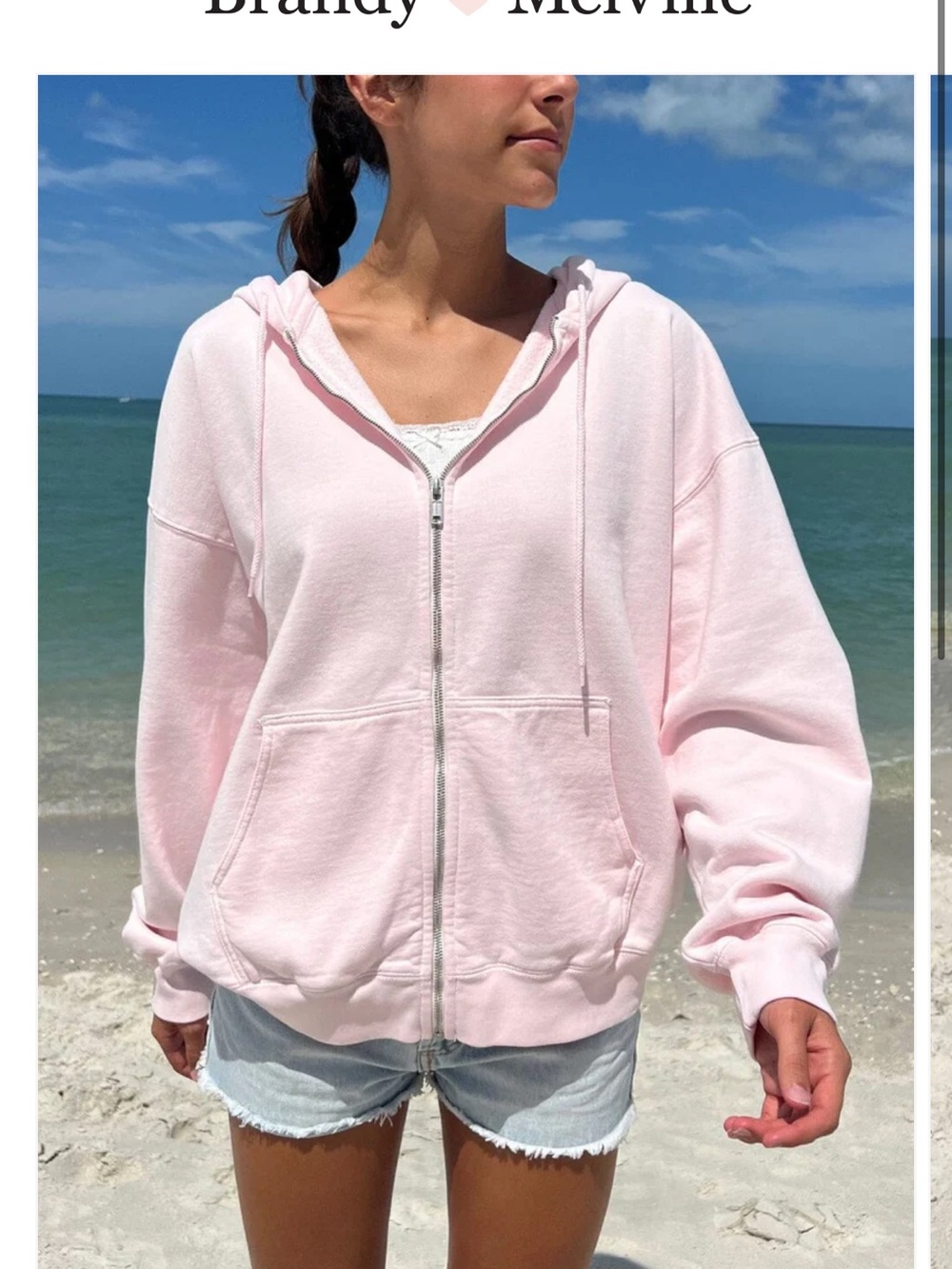 Brandy Melville Christy Hoodie | Pink | One Size 🩷